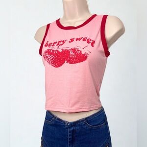 Berry Sweet Pink Ringer Baby Tank